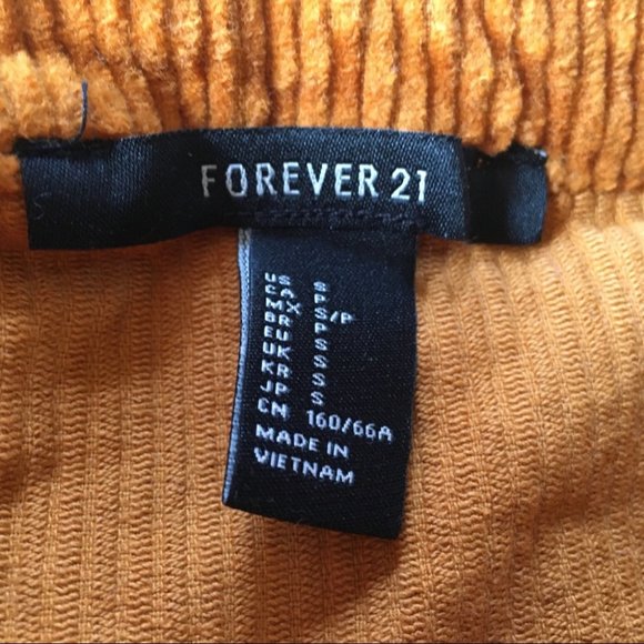 Forever 21 Burnt Orange Corduroy Button Down High Waisted Mini Skirt Size Small - Picture 6 of 9